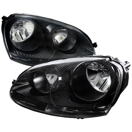 Spec-D Tuning 05-10 Volkswagen Golf Euro Headlight Black Housing LH-GLF05JM-RS